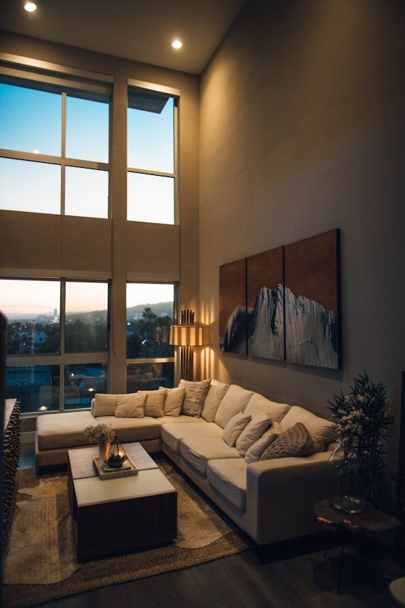 Warm lounge with city view