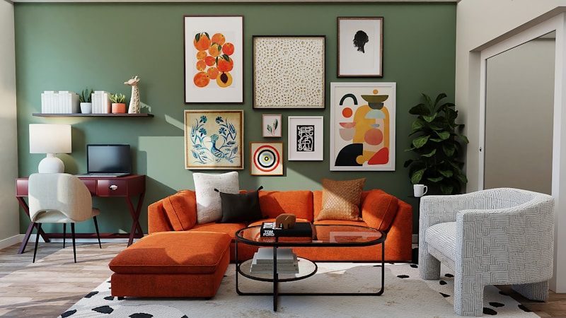 Open-plan living and dining space